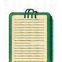 Icono de una libreta y un lápiz.